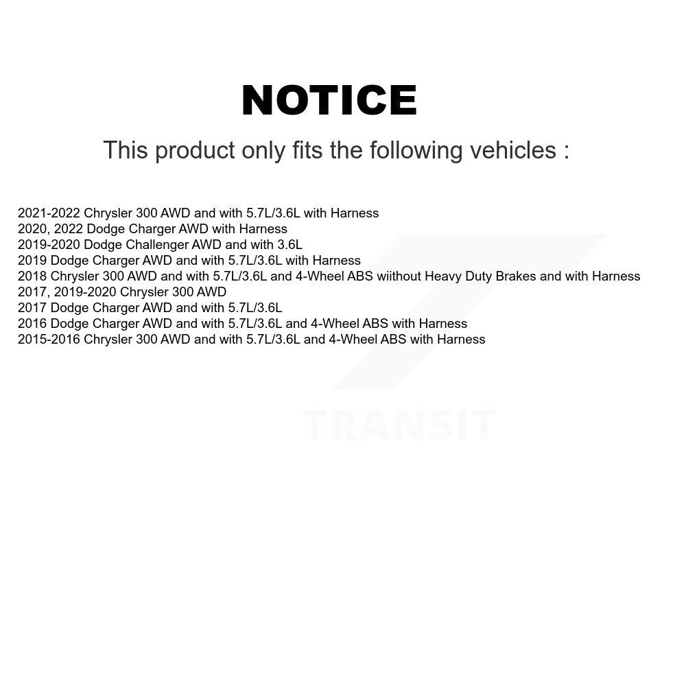 Kit de capteur ABS de roulement de moyeu de roue avant, pour Dodge Chrysler 300 Charger Challenge