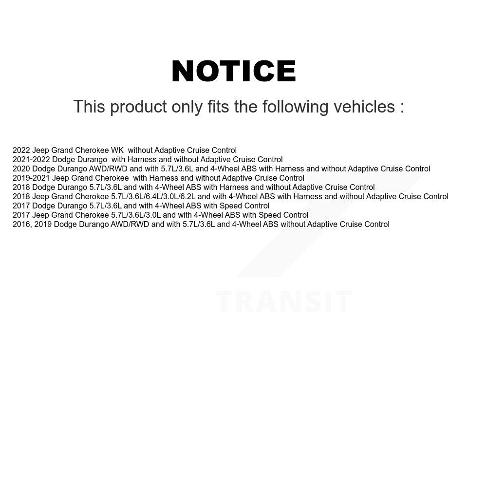 Kit de capteur ABS de roulement de moyeu de roue avant, pour Jeep Grand Cherokee Dodge Durango WK