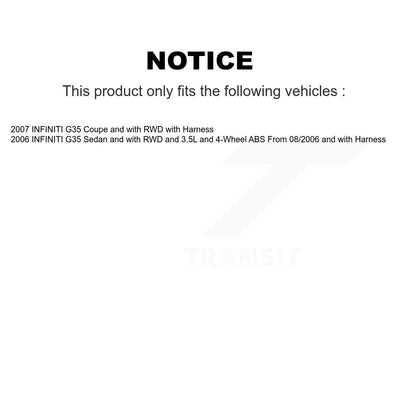Kit de roulement de moyeu de roue avant et capteur ABS pour INFINITI G35 K7S-101922