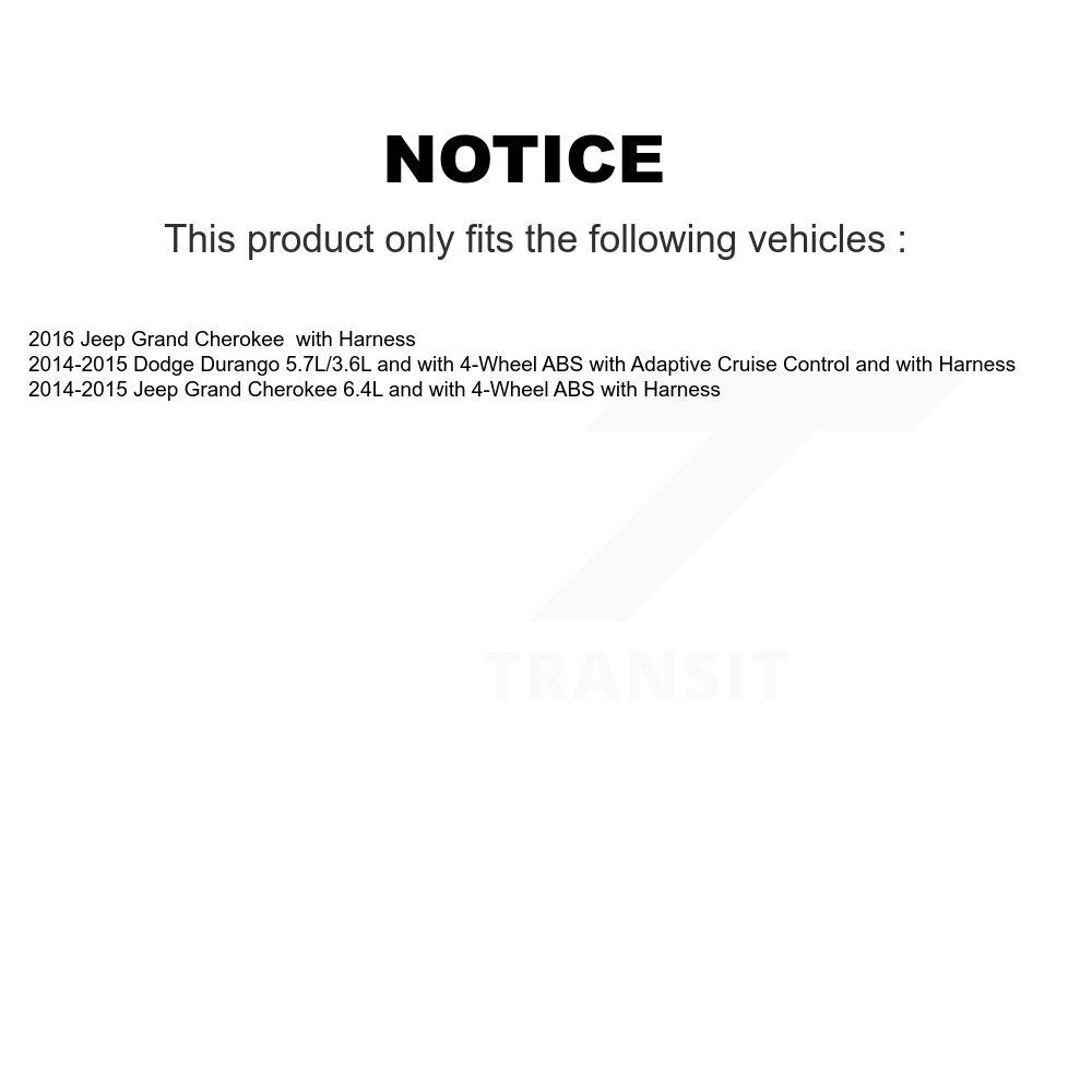 Kit de roulement de moyeu de roue avant et capteur ABS pour Jeep Grand Cherokee Dodge Durang