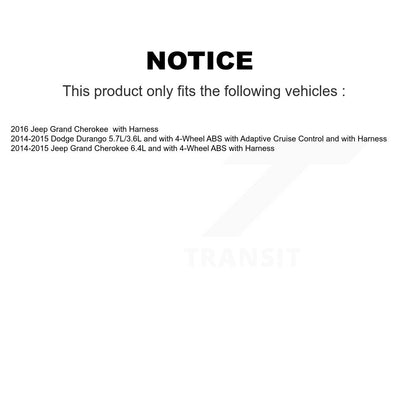 Kit de roulement de moyeu de roue avant et capteur ABS pour Jeep Grand Cherokee Dodge Durang