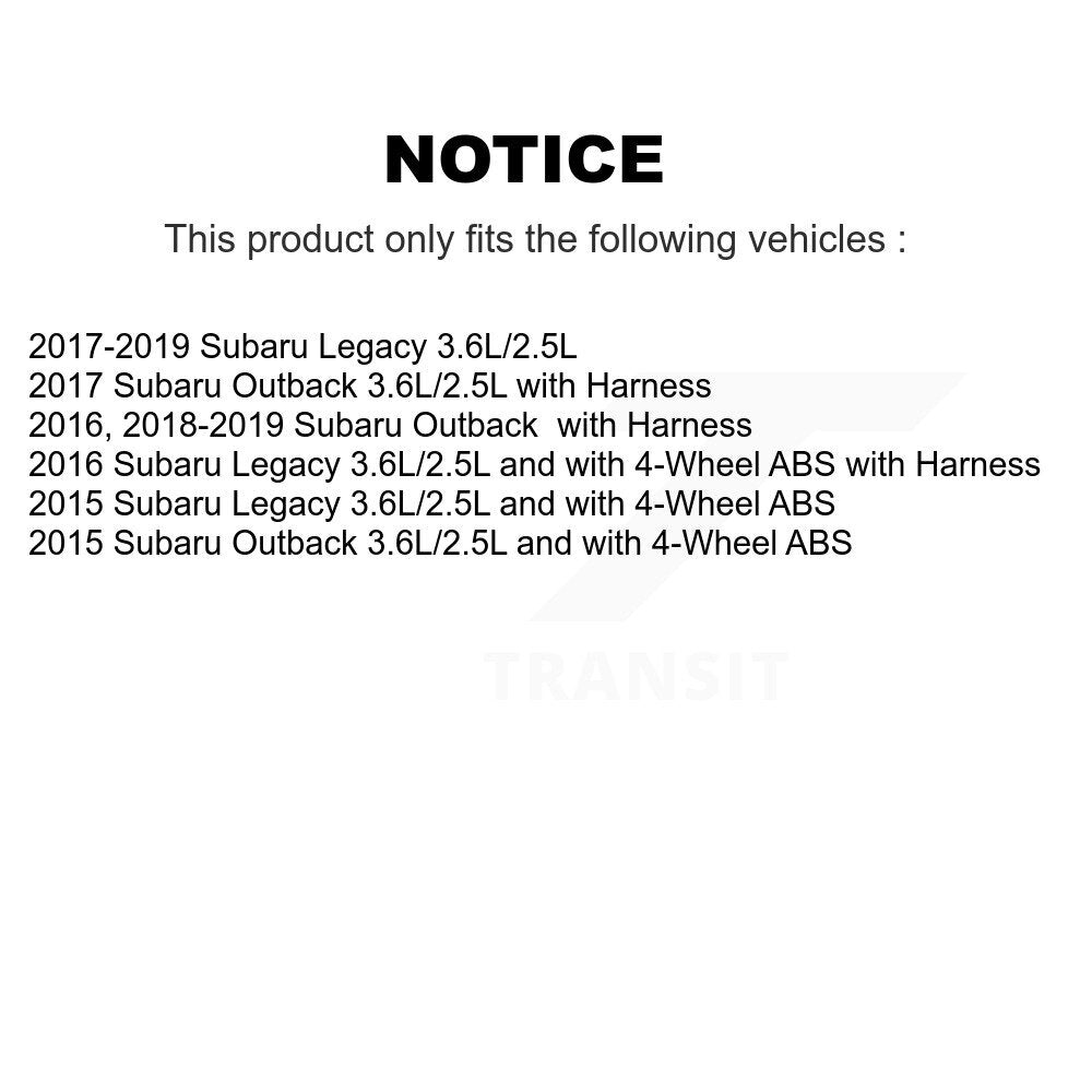 Kit de roulement de moyeu de roue avant et de capteur ABS pour Subaru Outback Legacy K7S-101981