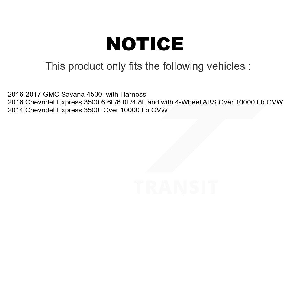 Kit de roulement de moyeu de roue avant et capteur supplémentaire pour Chevrolet Express 3500 GMC Savan