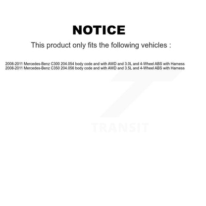 Kit de roulement de roue avant et capteur ABS pour Mercedes-Benz C300 C350 avec harnais