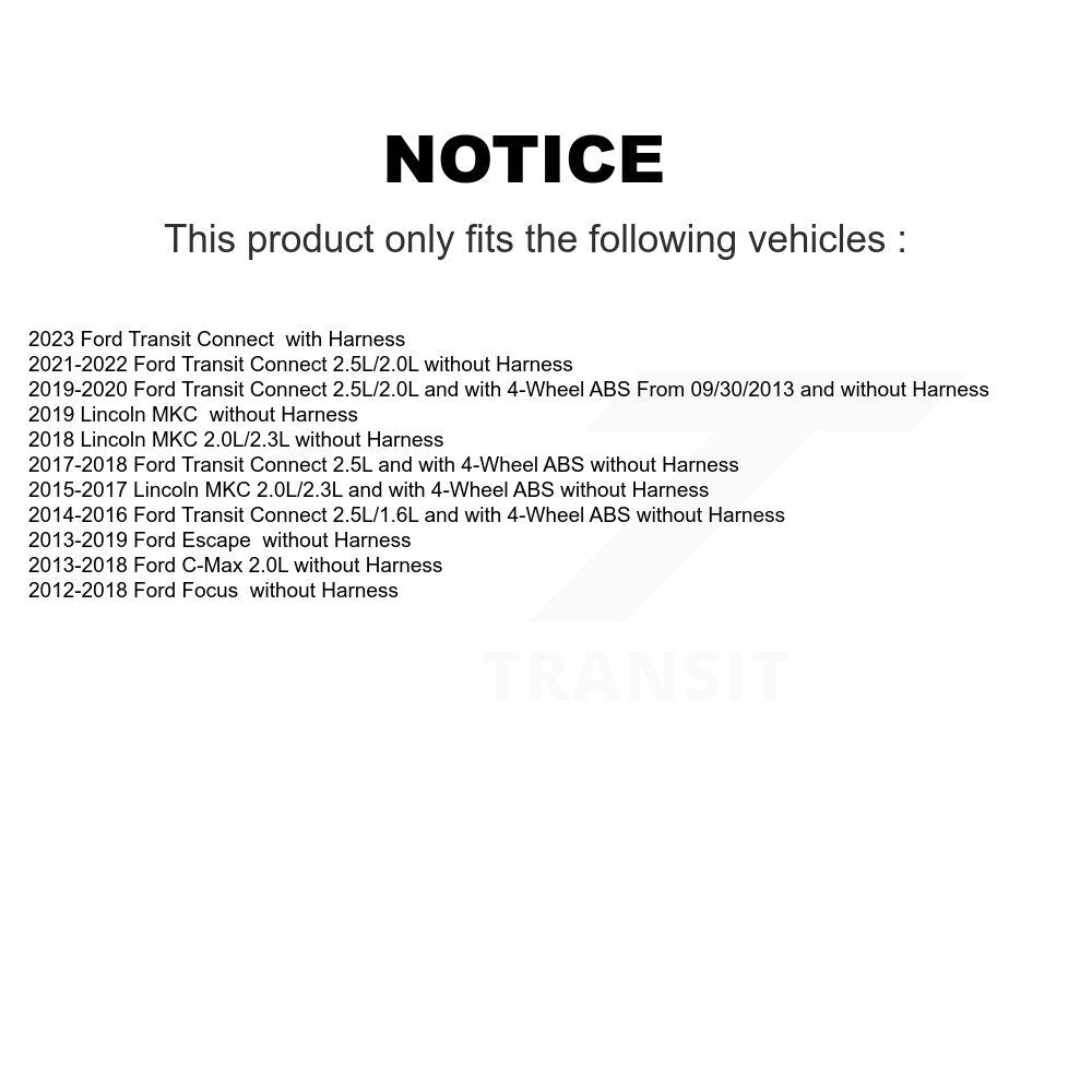 Kit de capteur de roulement de roue avant, pour Ford Escape Focus Transit Connect Lincoln MK