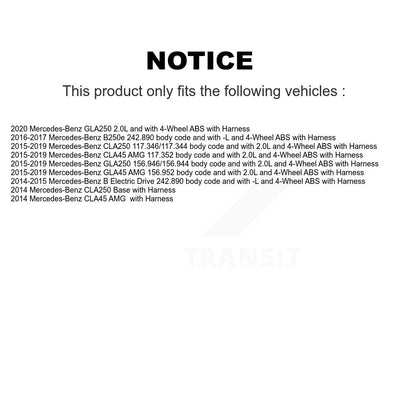 Kit de capteur de roulement de roue avant, pour Mercedes-Benz GLA250 CLA250 CLA45 AMG GLA45