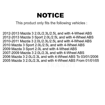 Kit de roulement de roue avant et capteur ABS pour Mazda 3 Sport K7S-102080