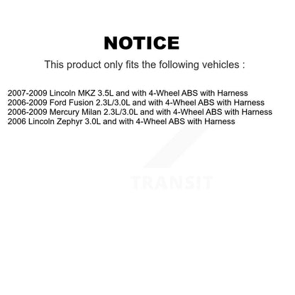 Kit de capteur de roulement de roue avant, pour Ford Fusion Lincoln MKZ Zephyr Mercury Milan