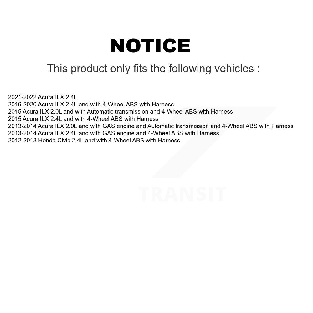 Kit de roulement de roue avant et capteur ABS pour Honda Civic Acura ILX K7S-102145