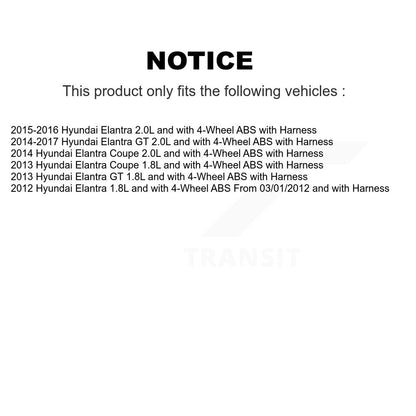 Kit de roulement de roue avant et capteur ABS pour Hyundai Elantra GT Coupé K7S-102170