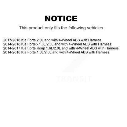 Kit de roulement de roue avant et capteur ABS pour Kia Forte Forte5 koup avec harnais