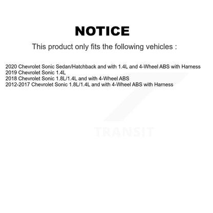 Kit de roulement de roue avant et capteur ABS pour Chevrolet Sonic K7S-102199