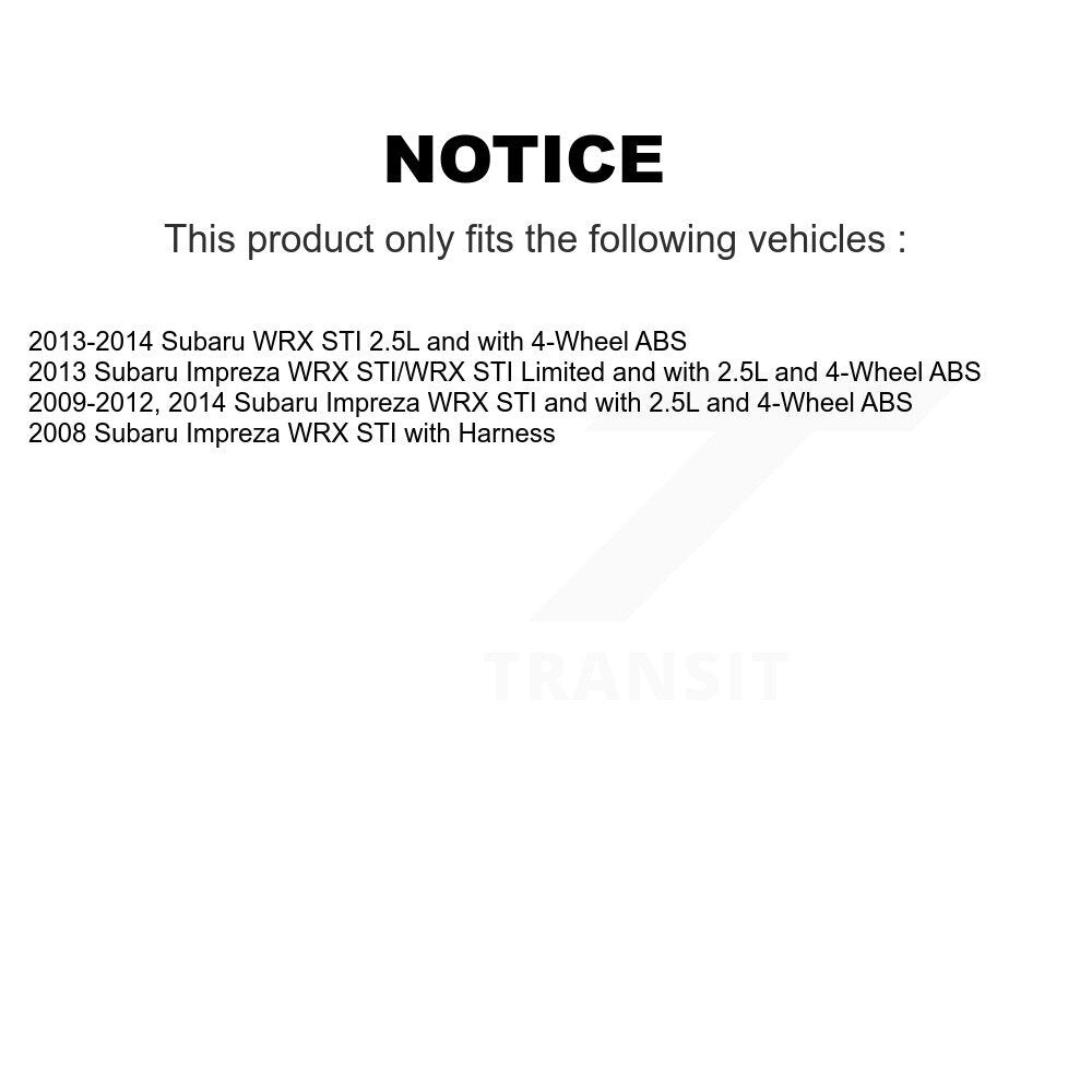 Kit de roulement de moyeu de roue avant et capteur ABS pour Subaru Impreza WRX STI K7S-10223