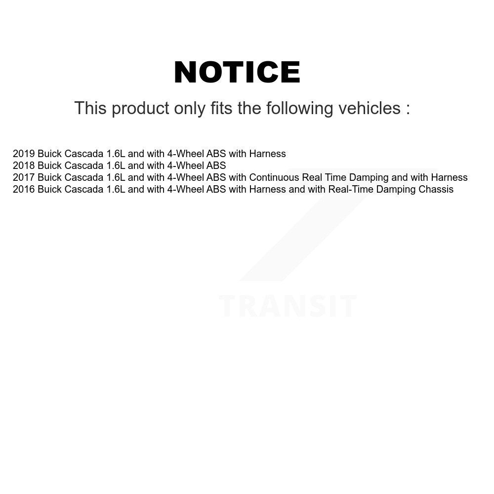 Kit de roulement de moyeu de roue avant et capteur ABS pour Buick Cascada 1,6 l avec 4 roues