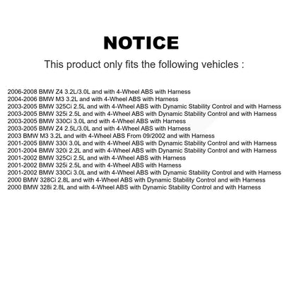 Kit de capteur de roulement de moyeu de roue avant, pour BMW Z4 330Ci 325i 325Ci M3 320i 330i 328