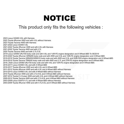 Kit de roulement et capteur de moyeu de roue avant, pour Toyota Tacoma 4Runner FJ Cruiser Lexus