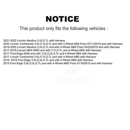 Kit de roulement de moyeu de roue avant et capteur ABS, pour Ford Edge Lincoln Nautilus MKX