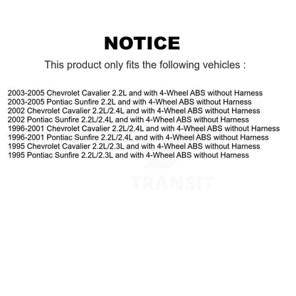 Kit de roulement de moyeu de roue avant et capteur ABS, pour Chevrolet Cavalier Pontiac Sunfire
