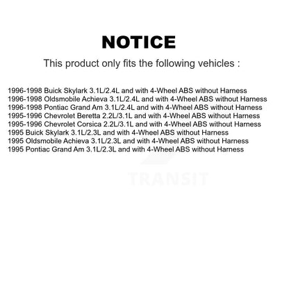 Kit de capteur ABS de roulement de moyeu de roue avant, pour Pontiac Grand Am Chevrolet Oldsmobil