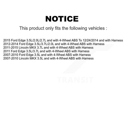 Kit de roulement de roue avant et capteur ABS pour Ford Edge Lincoln MKX K7S-102410