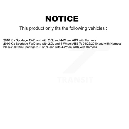 Kit de roulement de roue avant et capteur ABS pour Kia Sportage K7S-102416