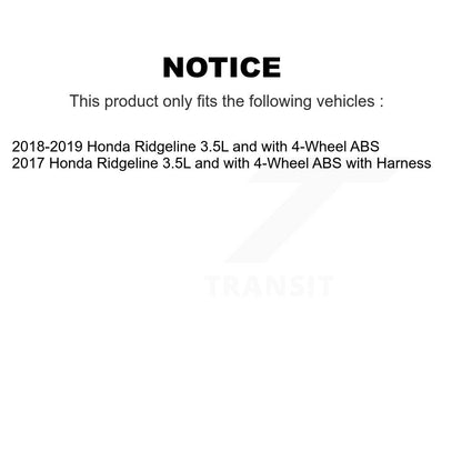 Kit de roulement de roue avant et capteur ABS pour Honda Ridgeline 3,5 L avec 4 roues