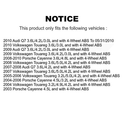 Kit de roulement et de capteurs de roue avant, pour Porsche Cayenne Volkswagen Touareg Audi Q7