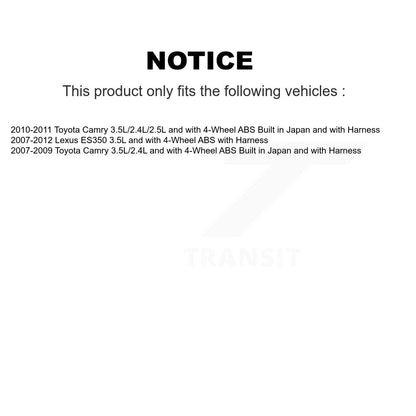 Kit de roulement de roue avant et capteur ABS pour Toyota Camry Lexus ES350 K7S-102459