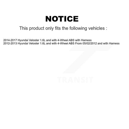 Kit de roulement de roue avant et capteur ABS pour Hyundai Veloster 1,6 l avec 4 roues