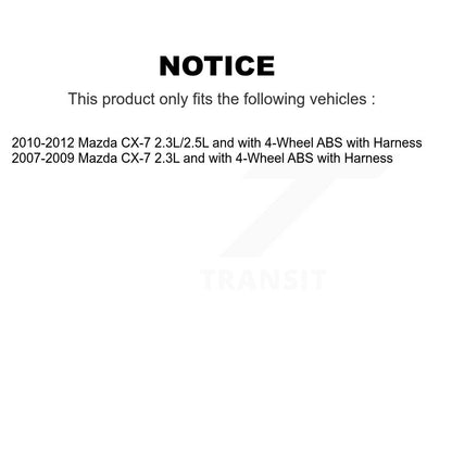Kit de roulement de roue avant et capteur ABS pour Mazda CX-7 avec harnais K7S-102533