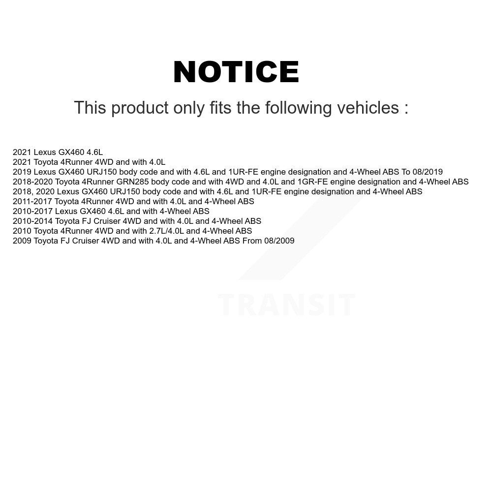 Kit de capteur ABS de roulement de moyeu de roue avant, pour Toyota 4Runner Lexus GX460 FJ Cruise