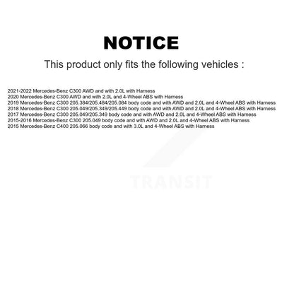 Kit de capteur ABS de roulement de moyeu de roue avant pour Mercedes-Benz C300 C400 avec harnais