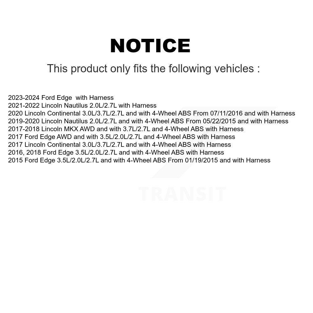 Kit de roulement de moyeu de roue avant et capteur ABS, pour Ford Edge Lincoln Nautilus MKX