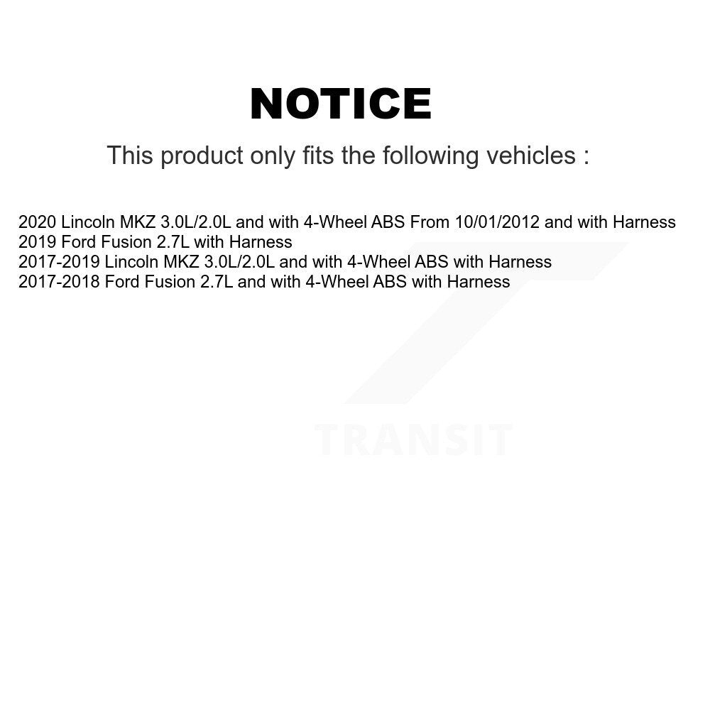 Kit de roulement de moyeu de roue avant et capteur ABS pour Ford Fusion Lincoln MKZ