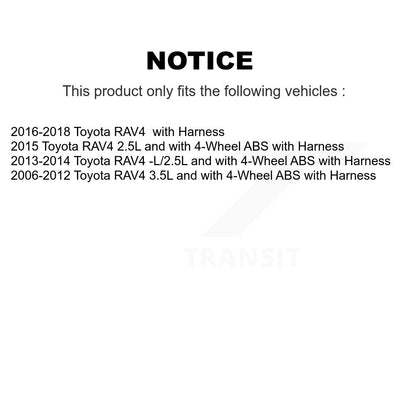 Kit de roulement de moyeu de roue avant et capteur ABS pour Toyota RAV4 avec harnais