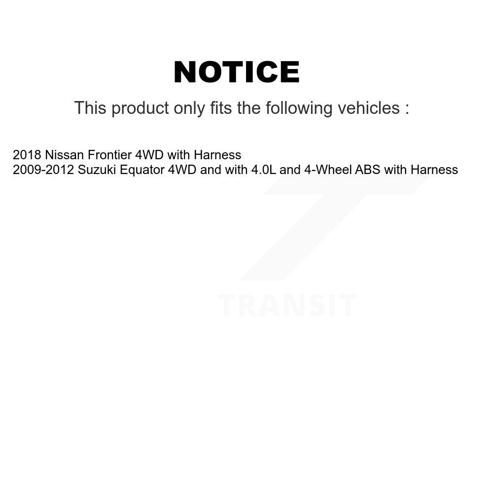 Kit de capteur ABS supplémentaire, roulement de moyeu de roue avant, pour Nissan Frontier Suzuki Equator