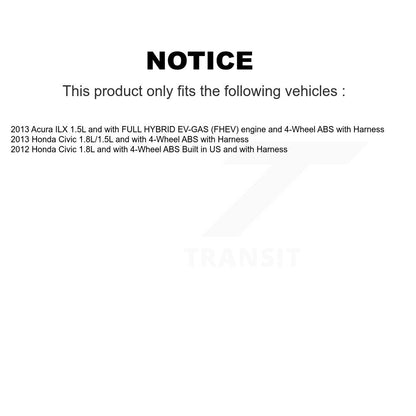 Kit de roulement de roue avant et capteur ABS pour Honda Civic Acura ILX K7S-102641