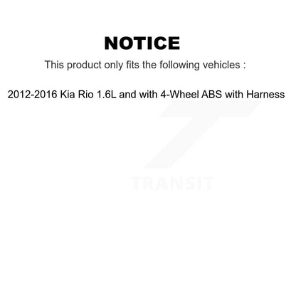 Kit de roulement et de capteurs de roue avant pour Kia Rio 1,6 L avec harnais ABS à 4 roues