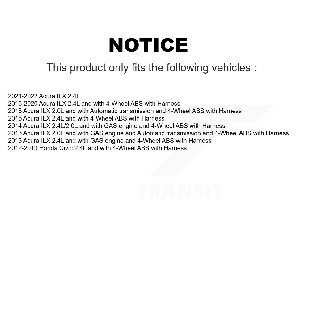 Kit de roulement de roue avant et capteur ABS pour Honda Civic Acura ILX K7S-102701