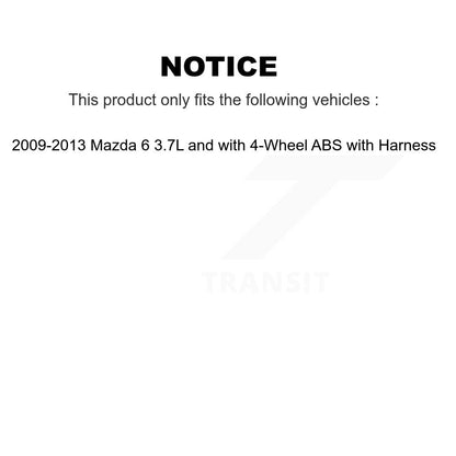 Kit de roulement et capteur de roue avant pour Mazda 6 3,7 L avec harnais ABS à 4 roues