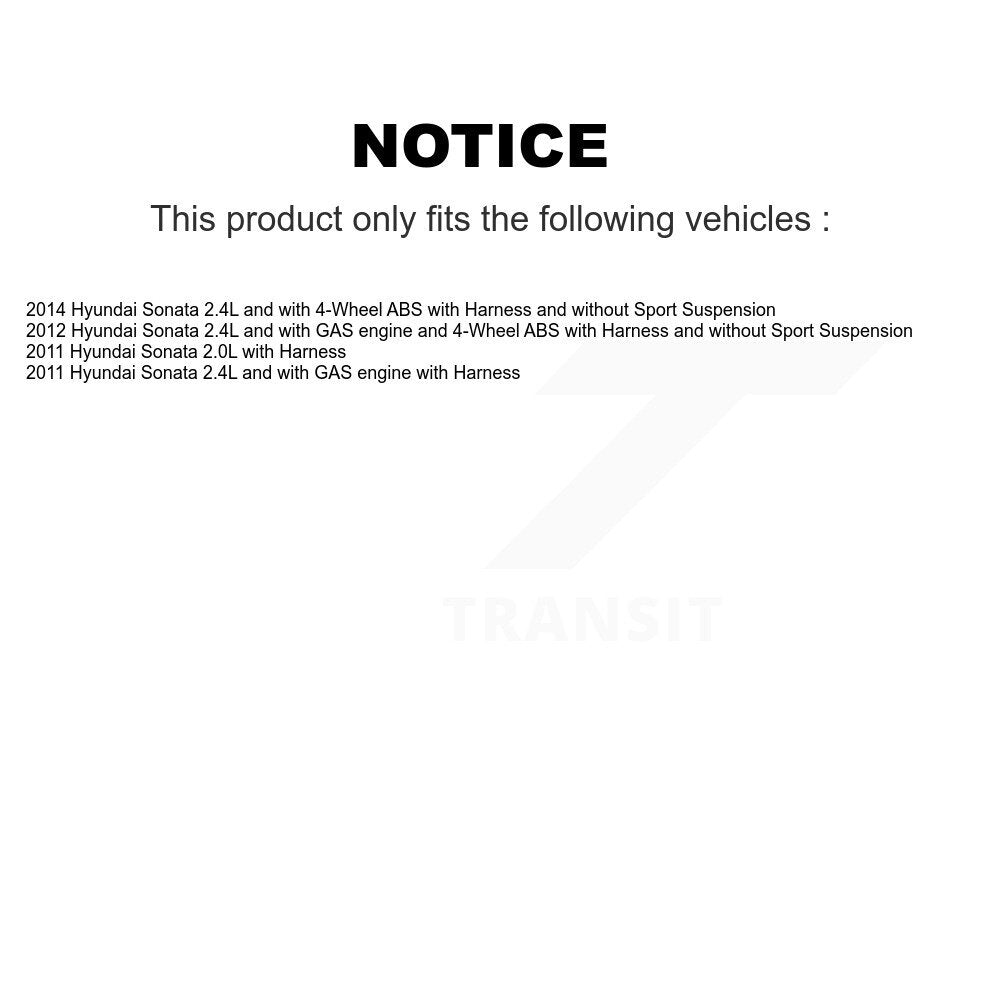 Kit de roulement de roue avant et capteur ABS pour Hyundai Sonata K7S-102756