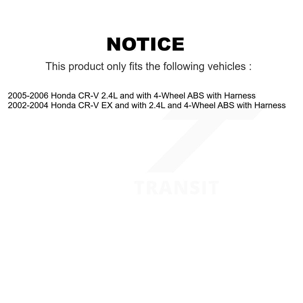 Kit de roulement de roue avant et arrière et capteur ABS (8 pièces) pour Honda CR-V avec harnais