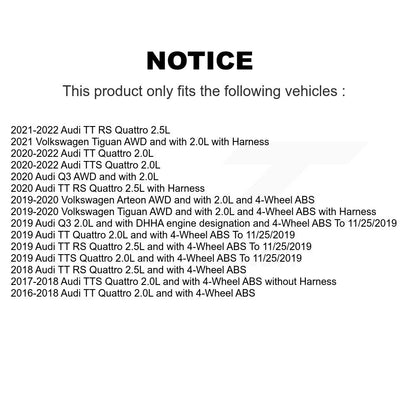 Kit de roulements et capteurs de moyeu de roue avant et arrière (8 pièces) pour Volkswagen Tiguan Audi Q3 T