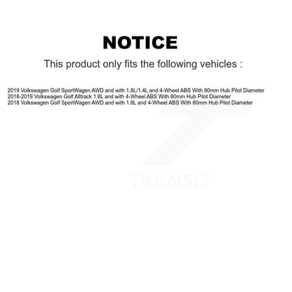 Kit de capteurs ABS de roulement de moyeu de roue avant et arrière (8 pièces) pour Volkswagen Golf SportWage