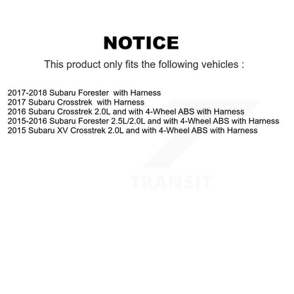 Kit de roulements et capteurs de moyeu de roue avant et arrière (8 pièces) pour Subaru Forester Crosstrek X