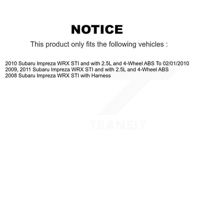 Kit de roulement de moyeu de roue avant et arrière et capteur ABS (8 pièces) pour Subaru Impreza