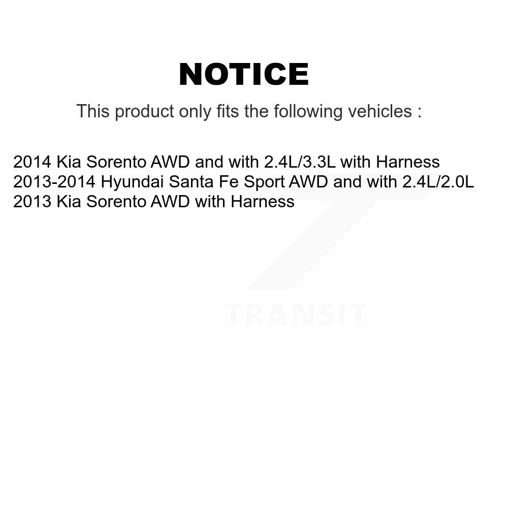 Kit de capteurs ABS de roulement de moyeu de roue avant et arrière (8 pièces) pour Hyundai Santa Fe Sport Ki