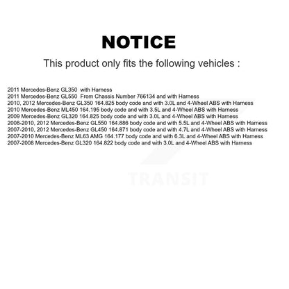 Kit de roulement et capteur de roue avant et arrière, pour Mercedes-Benz GL350 GL320 GL450 GL550