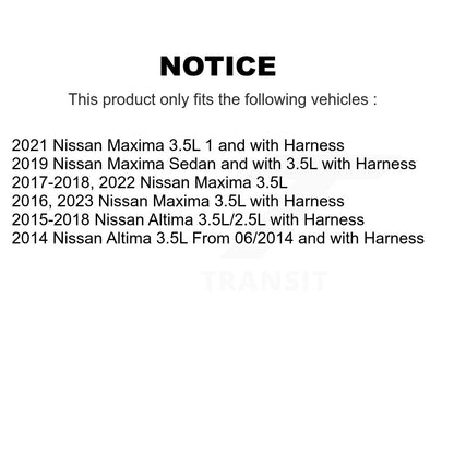 Kit de roulement de moyeu de roue avant et arrière et capteur ABS pour Nissan Altima Maxima