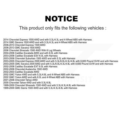 Kit de capteur supplémentaire de roulement de moyeu de roue avant, pour Chevrolet Silverado 1500 GMC Sierr